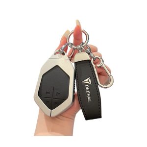Zinc Alloy Smart Key Fob Cover with Leather Strap for DEEPAL S07 S7 SL03 L07 S05 S09