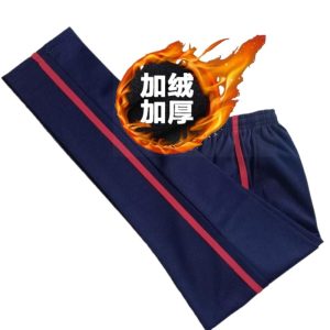 Cold Weather Thickened Fleece-Lined Warm Pants for Primary and Secondary Students Plus Size