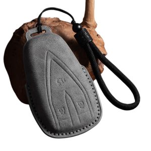 Suede Leather Style Key Cover Shell and Buckle for CHANGAN CS75 PLUS CS55 UNI-K UNI-T