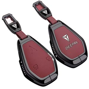 Zinc Alloy and Leather Remote Key Fob Case with NFC Card Support for DEEPAL L07 S07 SL03 S05 G318