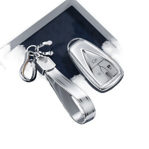 3-Button TPU Key Fob Cover with Flowing Sand Keychain for CHANGAN CS75 PLUS, CS55, UNI-V, OSHAN X5
