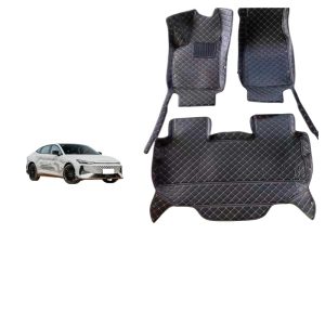 Custom Full Surround Leather Car Floor Mats for CHANGAN CS75 PLUS, Eado, CS55, UNI-V, UNI-Z (Red, 5-Seater)