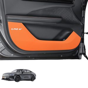 Interior Door Panel Anti-Kick Protection Mats Leather Lychee Grain for CHANGAN UNI-V
