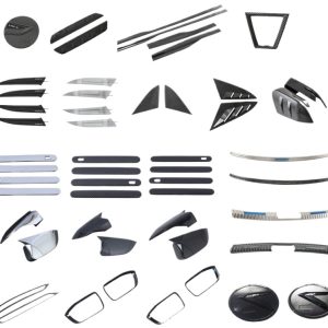 Exterior Trim Set for 2022 CHANGAN UNI-V - Door Handle, Mirror Cover, Side Strip, and Shutter - ABS Plastic Construction