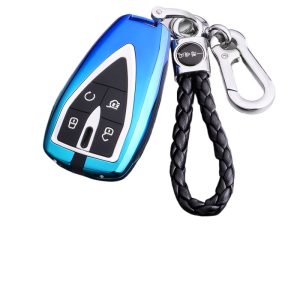 Metal Key Fob Cover with Purple-Pink Gradient for CHANGAN UNI-K (2021-Present)