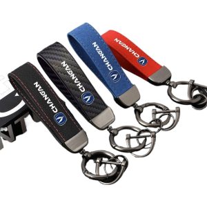 Premium Carbon Fiber Style Suede Keychain for CHANGAN Lumin UNI-V UNI-T Eado Ruicheng CC CS15