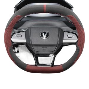 Winter Performance Interior Steering Wheel Cover Plush D-Shape for CHANGAN CS55 PLUS EADO UNI-V UNI-K