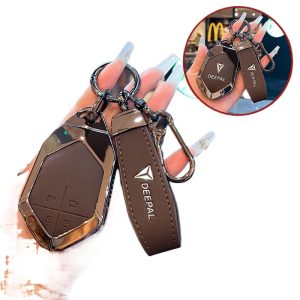 Zinc Alloy Key Fob Cover and Leather Keychain for DEEPAL S07 L07 SL03 S05 G318 S09 L06