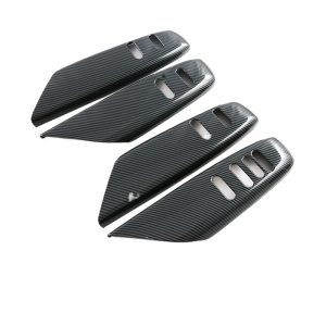 Interior Door Glass Lift Switch Decorative Cover Carbon Fiber Pattern 4-Piece Set for DEEPAL S07 (Right-Hand Drive)