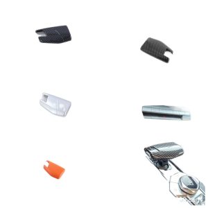 Gear Shift Knob Cover Decorative Trim Sequin ABS Carbon Fiber/Silver for 2022 CHANGAN UNI-V