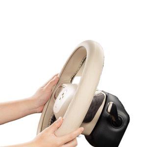 D-Shape Steering Wheel Cover for DEEPAL G318 (2024+), Mocha Brown Faux Leather