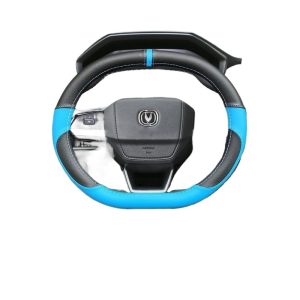 Custom Steering Wheel Cover Breathable D-Shape Leather for CHANGAN UNI-K 2021